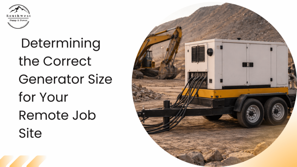 Portable generator powering equipment at a remote construction job site